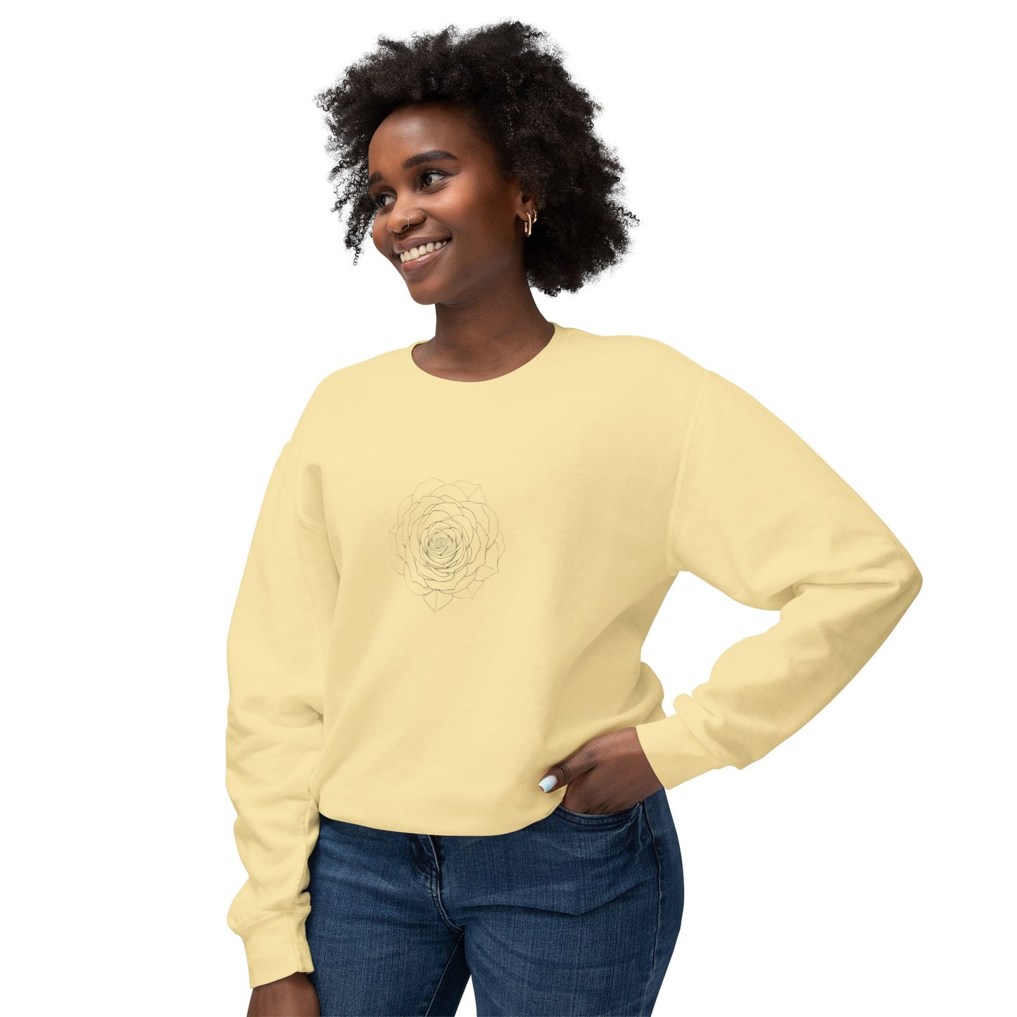 Minimalist Floral Crewneck Sweatshirt, Cozy Unisex Pullover, Casual Spring Apparel, Perfect Gift for Her, Everyday Comfort