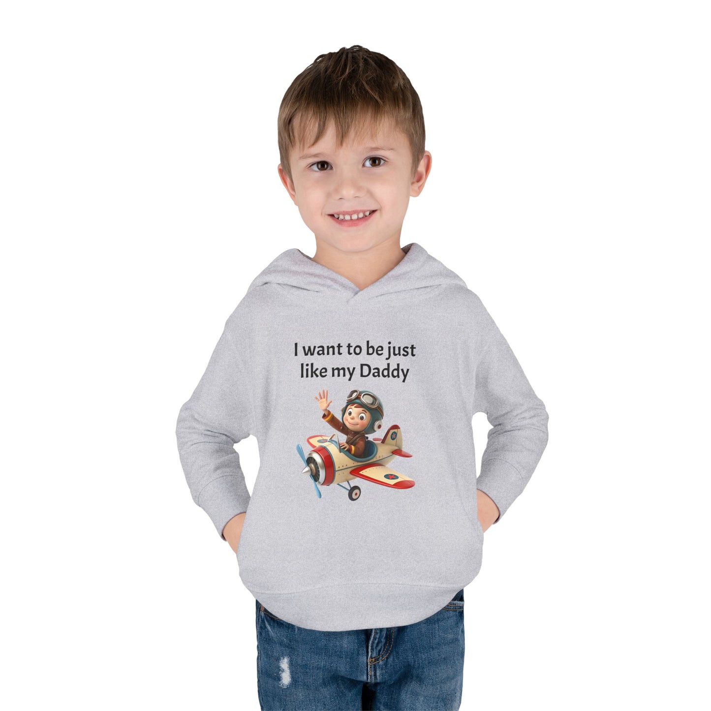 Whimsical Toddler Hoodie - I Want to Be Just Like My Daddy, Kids Pullover