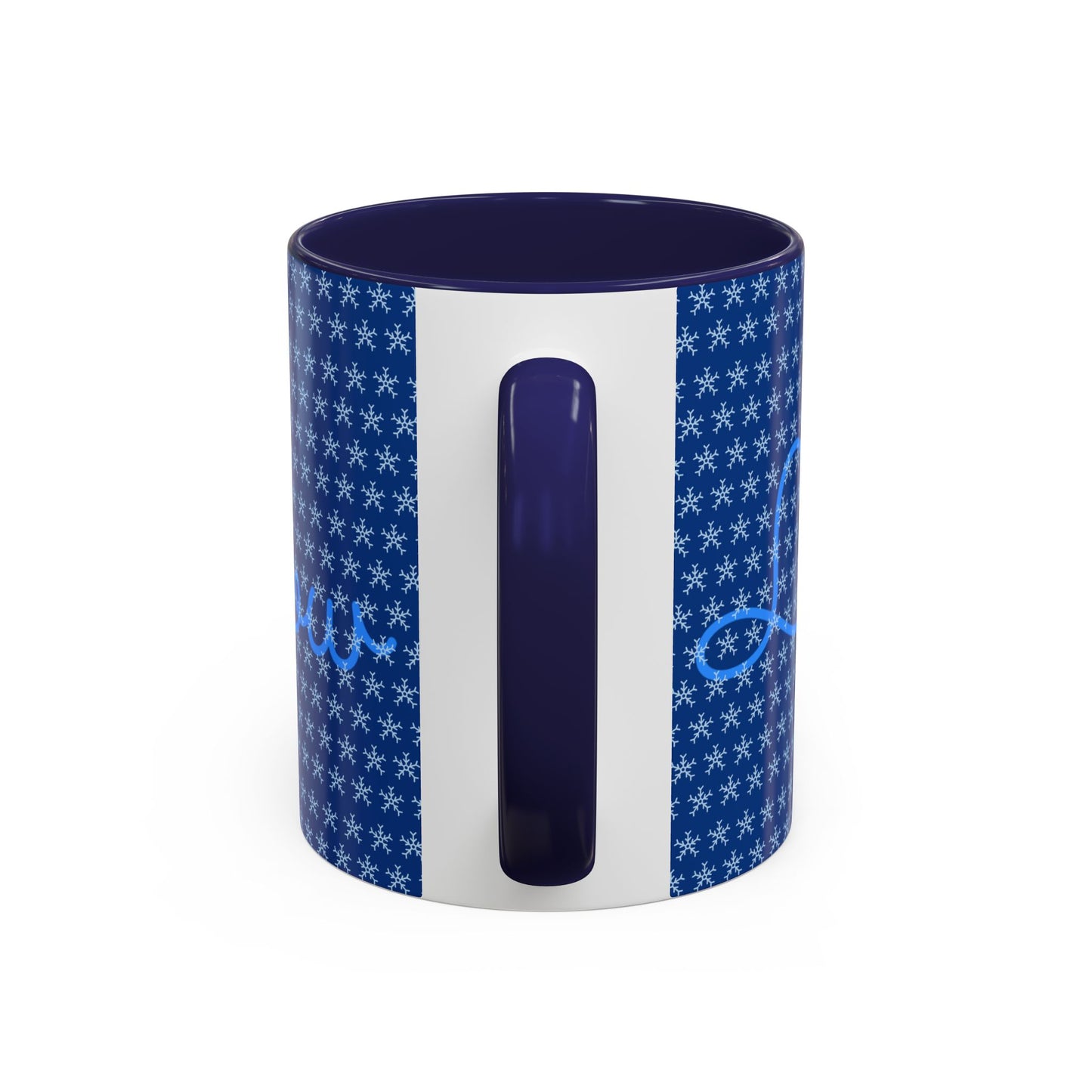Snowy Night Accent Coffee Mug - Cozy Winter Drinkware, Seasonal Gifts, Holiday Décor, Comfortable Sipping, Blue Design