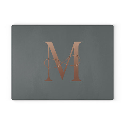 Personalized Glass Cutting Board with Elegant Initial Design, Kitchen Gift, Wedding Gift, Housewarming Gift, Custom Kitchen Decor