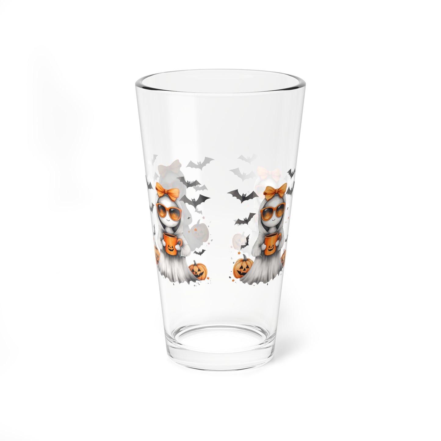 Halloween Mixing Glass, 16oz - Spooky Drinkware, Trick or Treat Glass, Halloween Decor, Fall Party Essentials, Unique Gift Idea