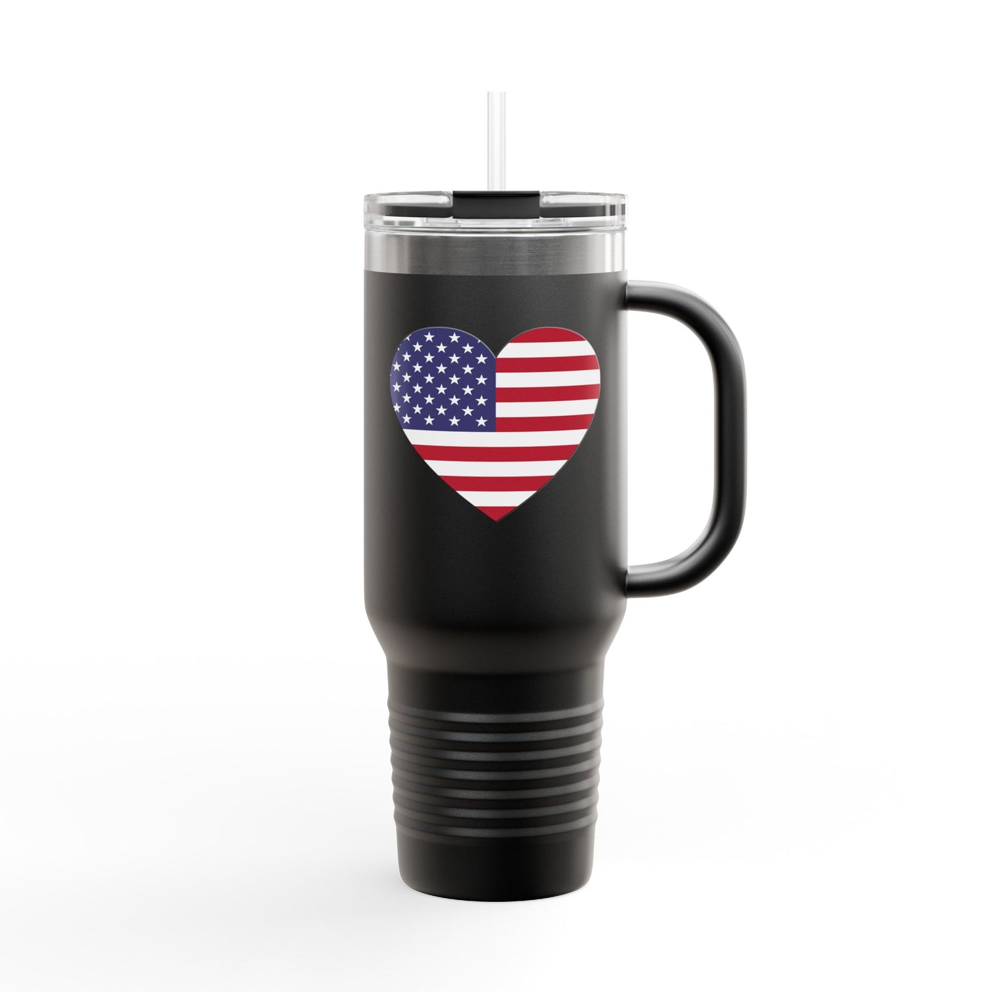 Insulated Travel Mug, 40oz - Heart American Flag