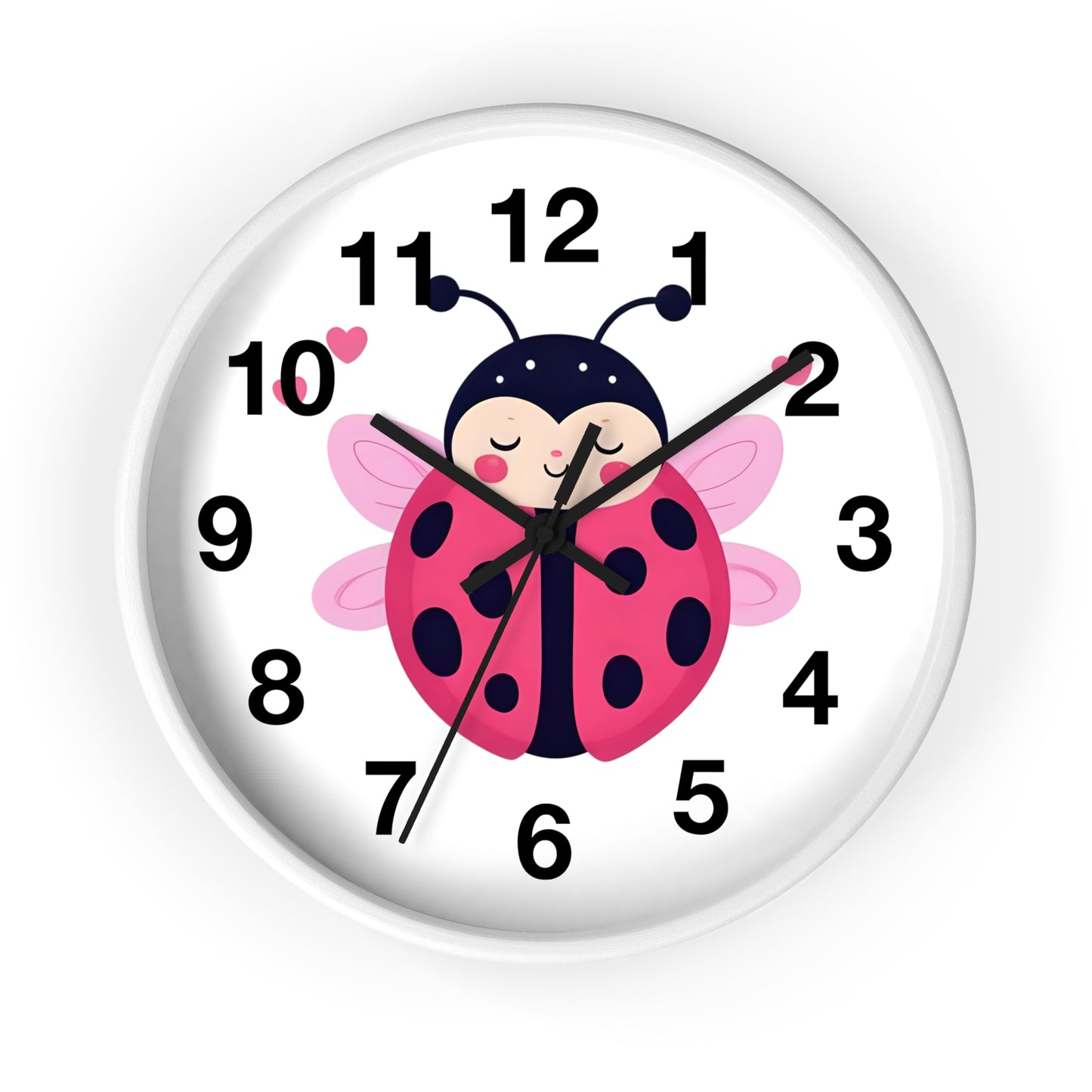 Cute Ladybug Wall Clock, Children's Room Decor, Playroom Wall Art, Birthday Gift, Nursery Timepiece