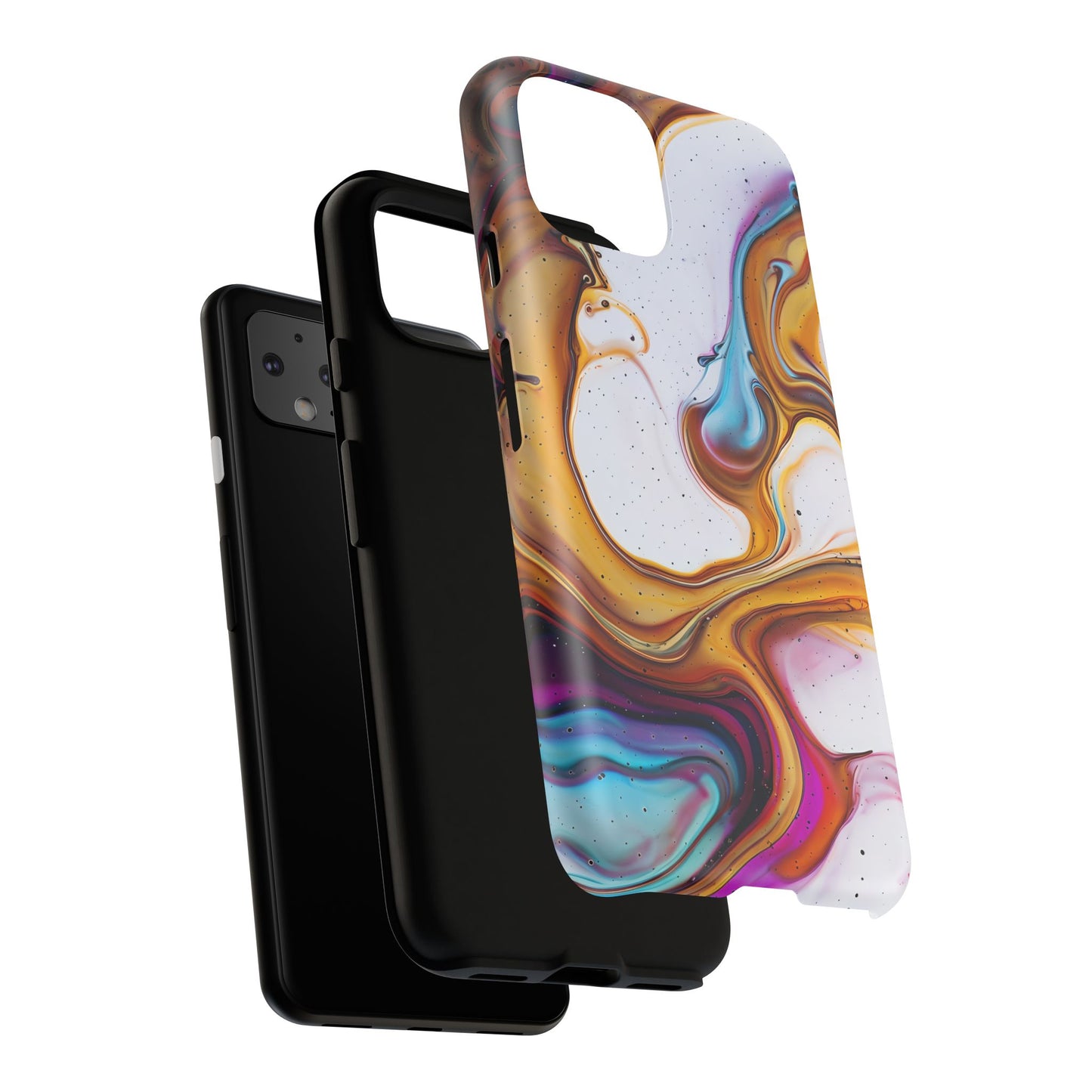 Artistic Phone Case, Tough Cases with Colorful Marble Design
