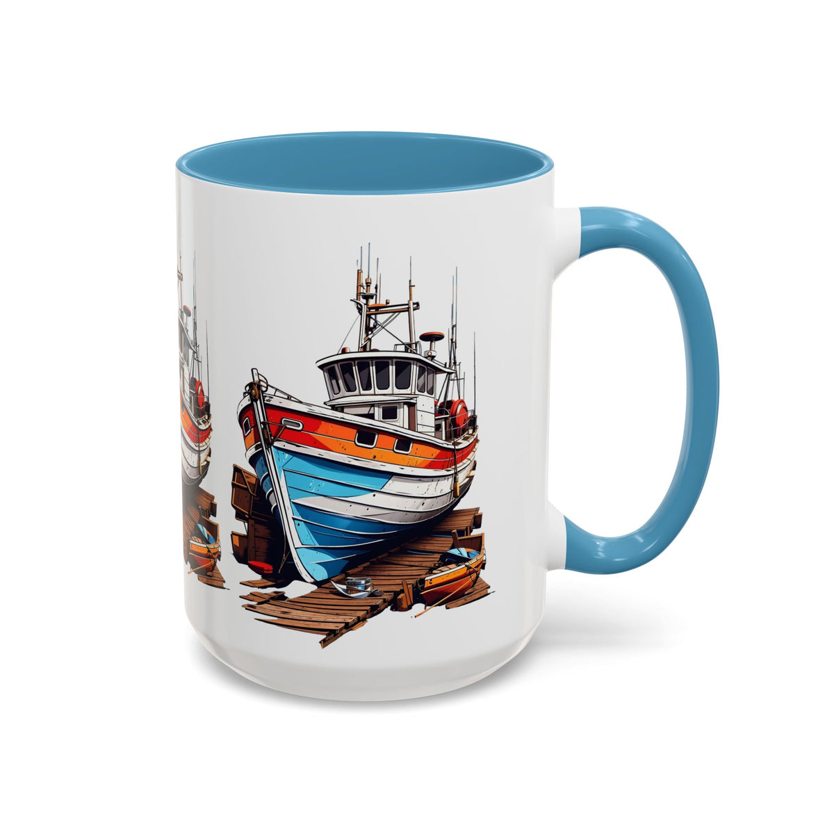 Nautical Accent Coffee Mug | Perfect for Boat Lovers, Sailor Gifts, Coastal Decor, Unique Gift Idea, Custom Artwork Mug