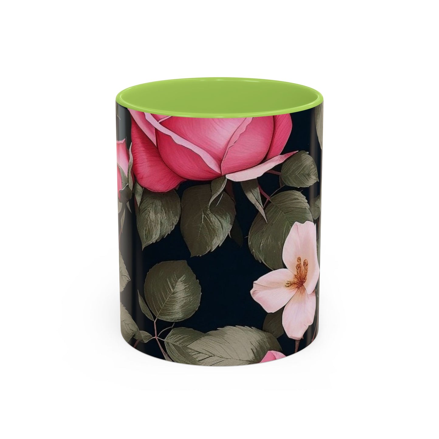 Floral Accent Coffee Mug, Gift for Her, Cute Floral Mug, Spring Decor, Coffee Lover Gift