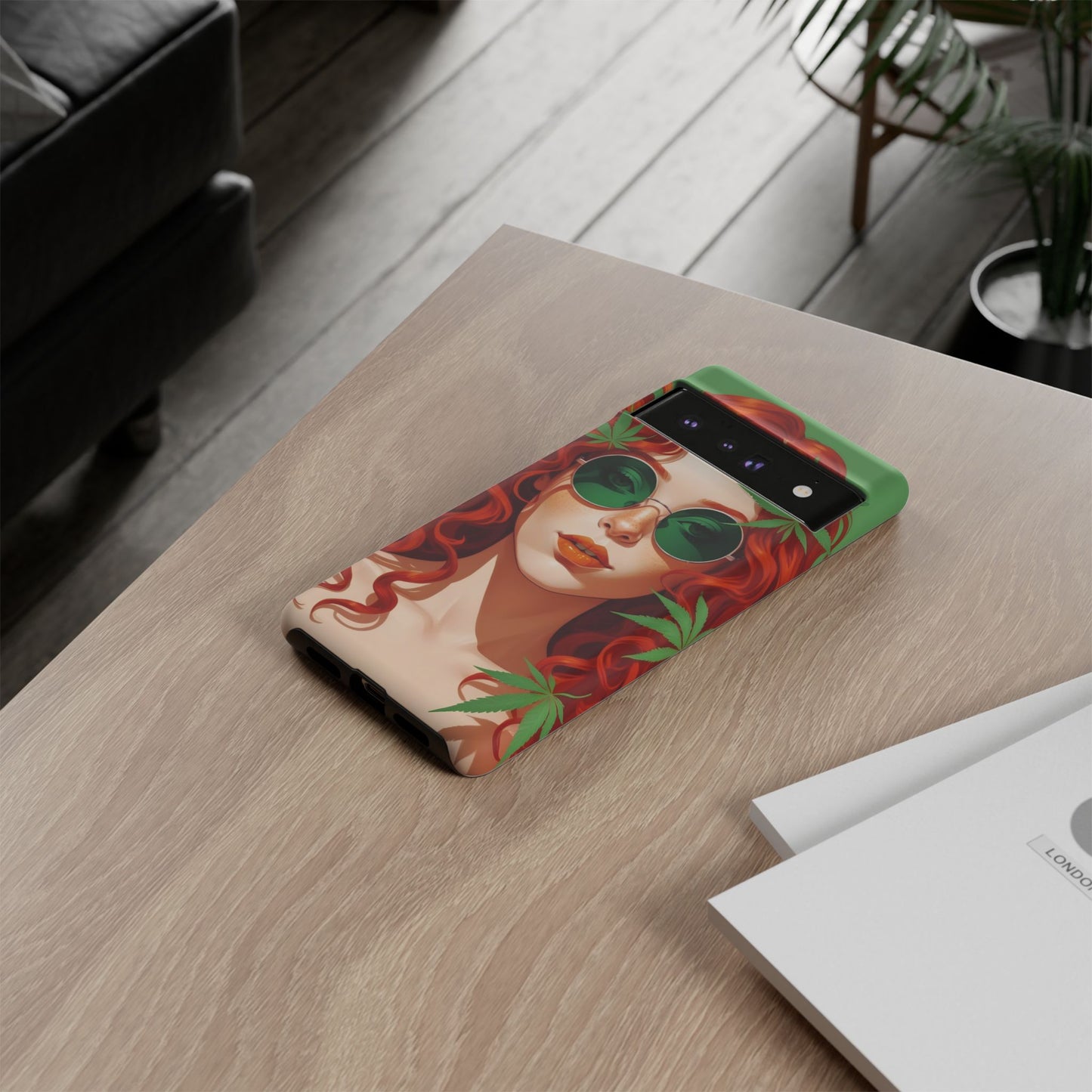 Vibrant Phone Case with Retro Greenery Design, Trendy Case for Casual Look, Gift for Her, Summer Vibes, Unique Phone Accessory