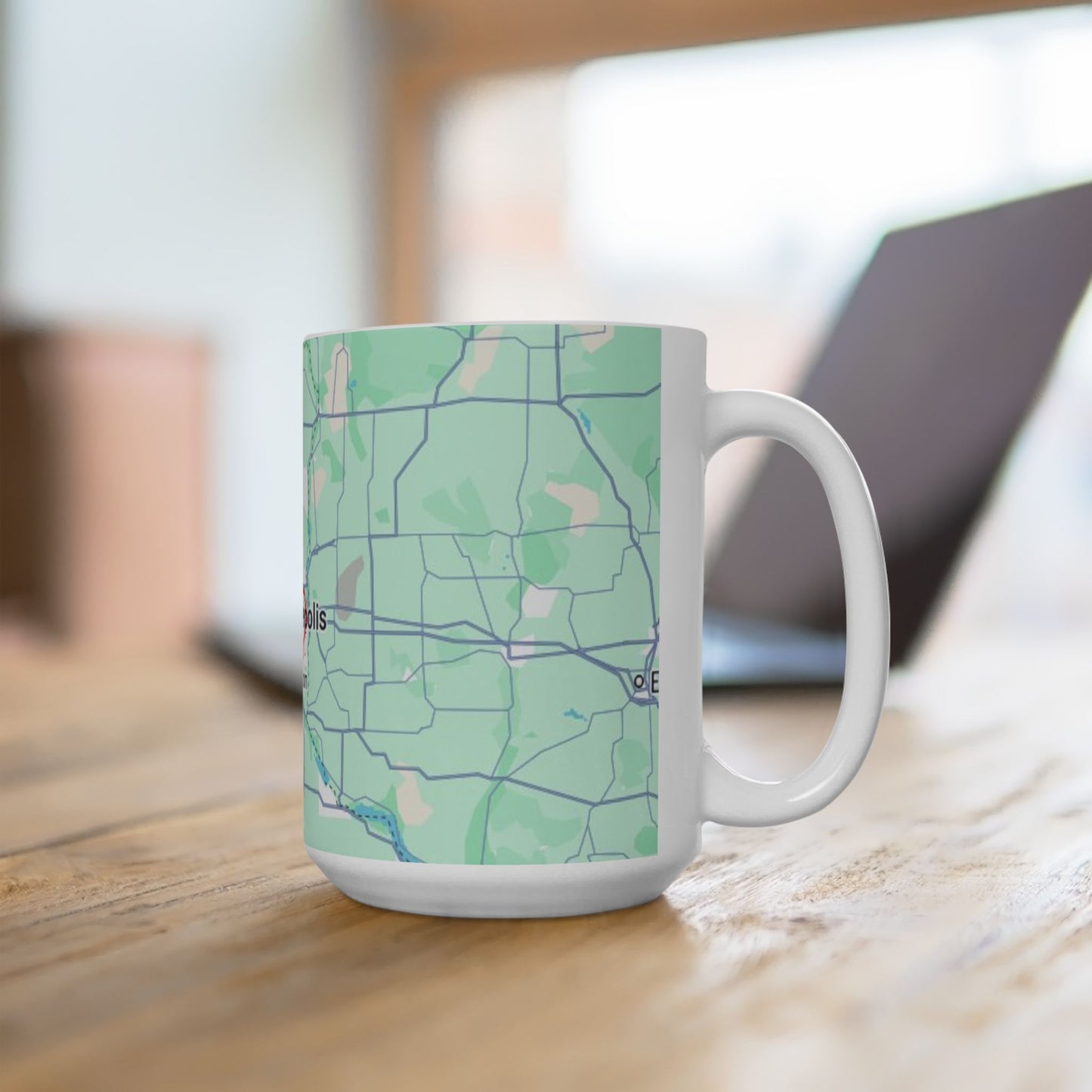 Personalized Map Mug, Custom Map Coffee Cup, Unique Gift for Travelers, Home Decor, Anniversary Present, Heart in Minneapolis