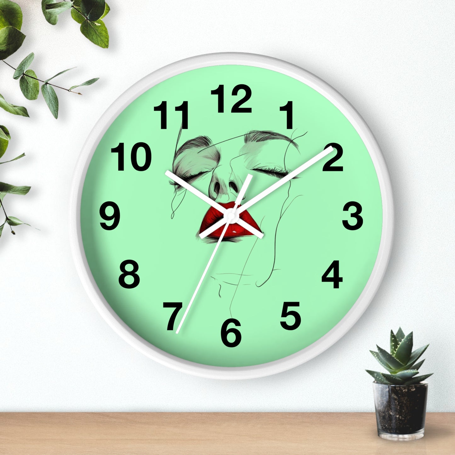 Artistic Lips Wall Clock, Modern Decor, Home Accent, Unique Gift, Stylish Wall Art, Boho Living Space