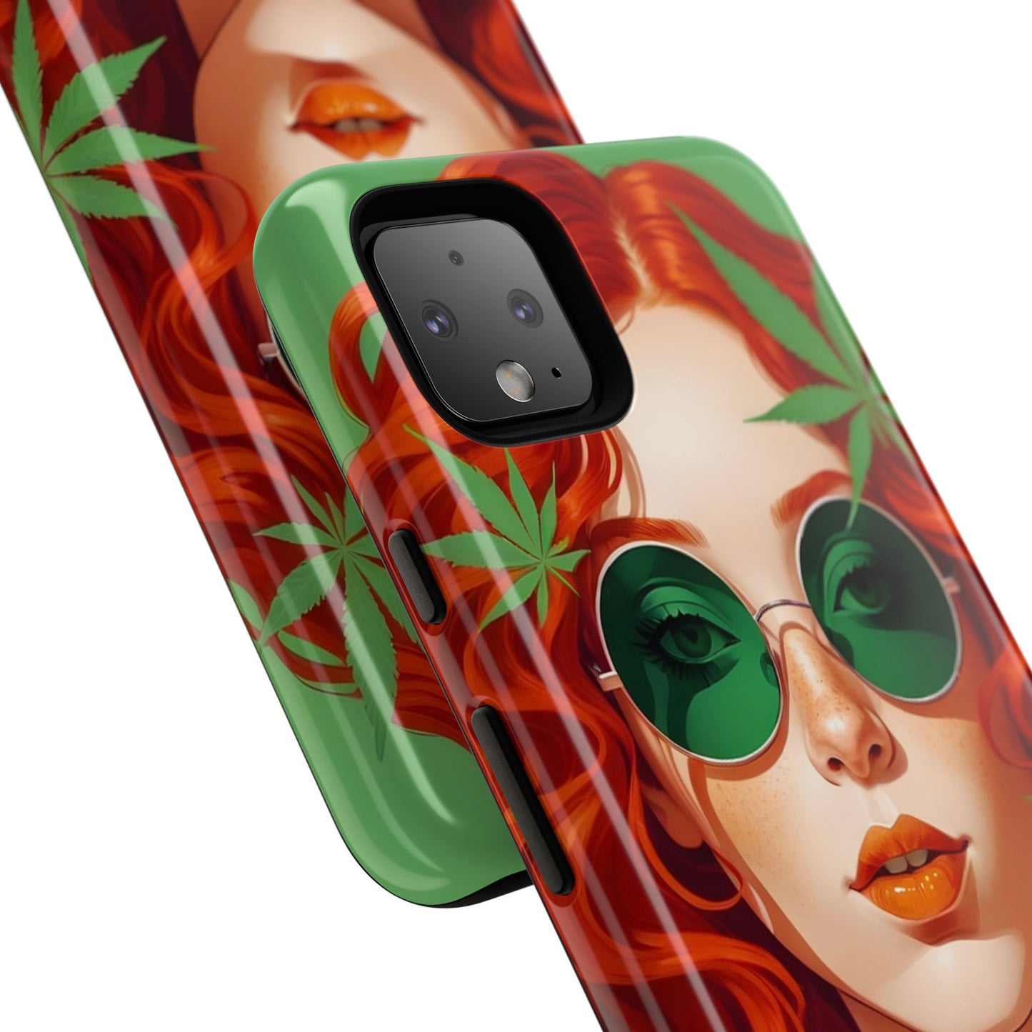 Vibrant Phone Case with Retro Greenery Design, Trendy Case for Casual Look, Gift for Her, Summer Vibes, Unique Phone Accessory