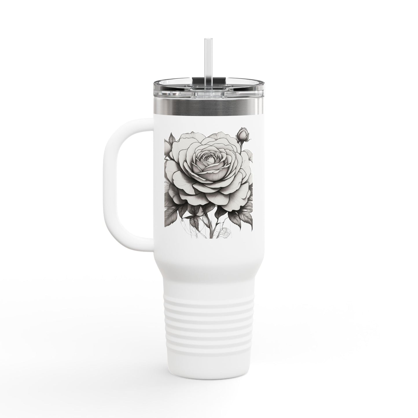 Stylish Insulated Travel Mug with Floral Design, 40oz Coffee Cup, Perfect for Road Trips, Gifts for Her, Eco-Friendly Drinkware