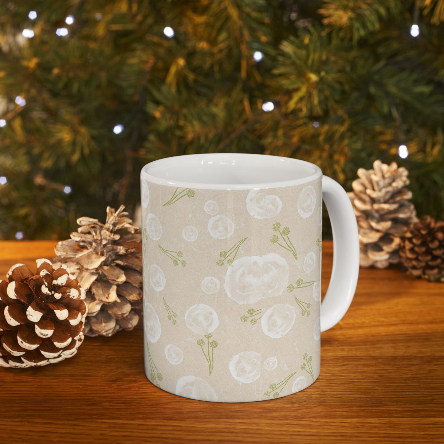 Floral Ceramic Mug - Perfect for Tea or Coffee, Gift for Her, Home Décor, Cozy Vibes, Mothers Day, Birthday