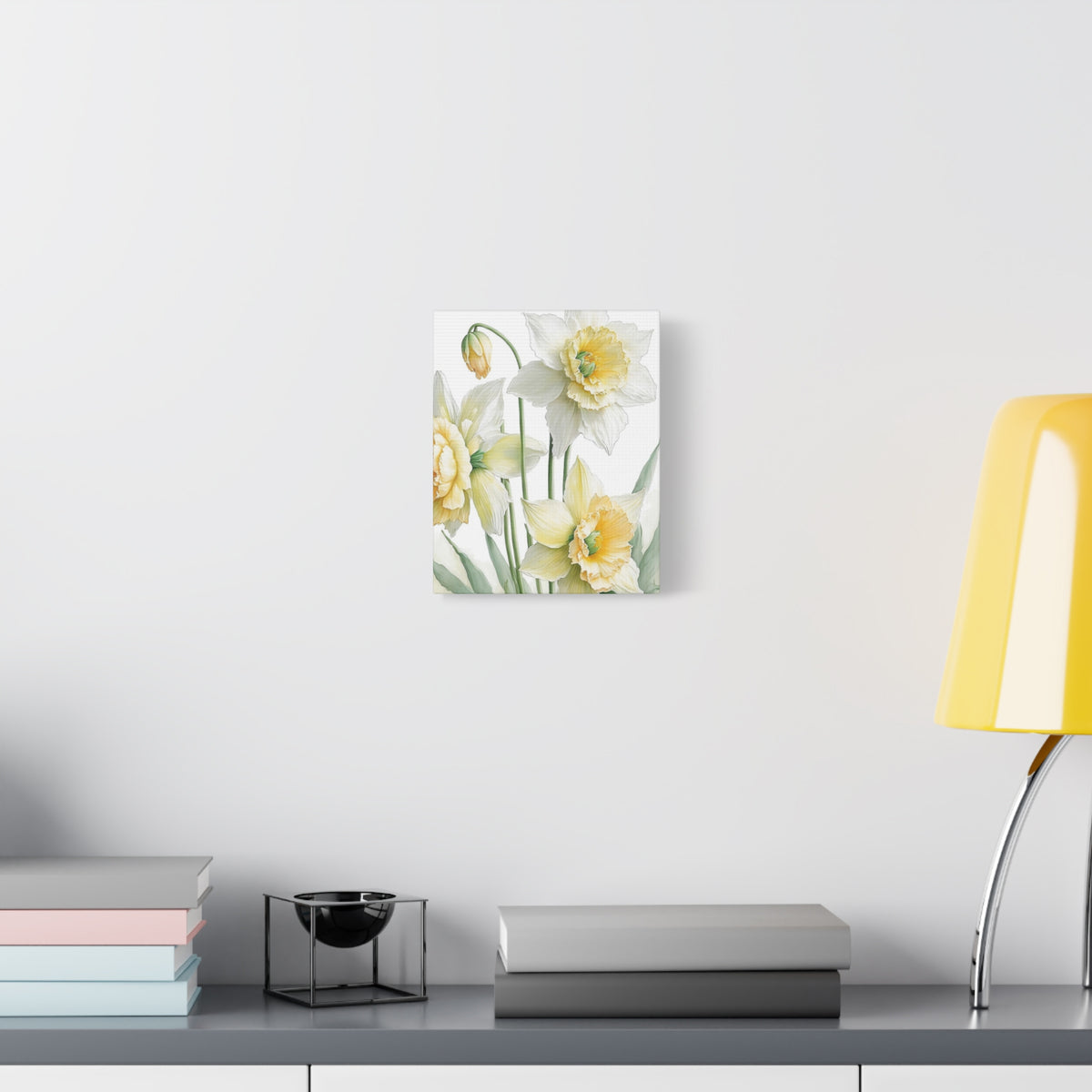 Matte Canvas, Stretched, 1.25" beautiful flowers white and yellow.