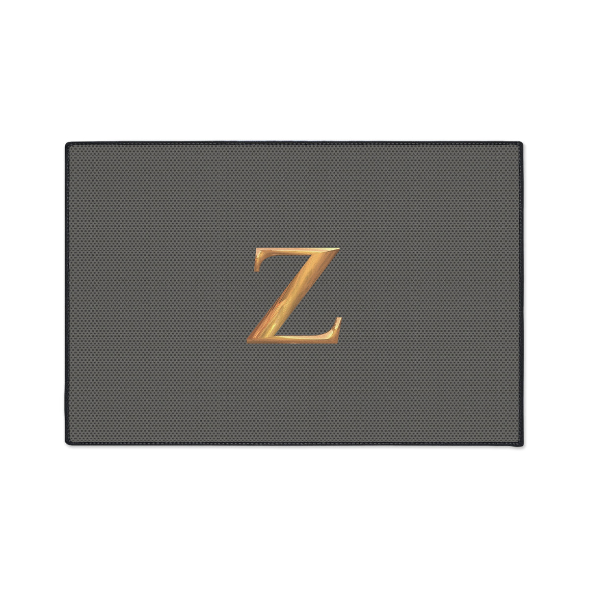 Gray and Gold Monogram Z Heavy-Duty Floor Mat