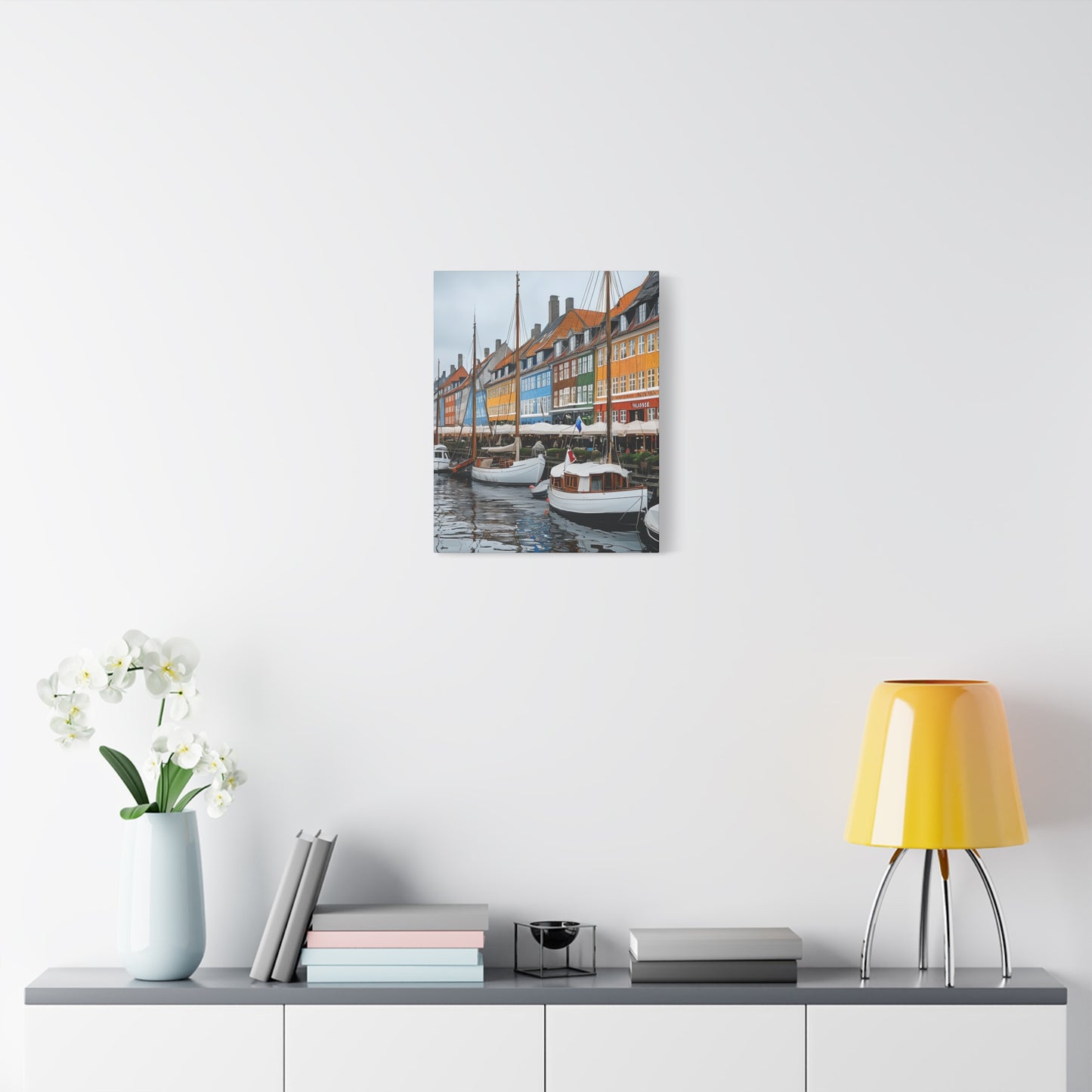 Coastal Canvas Print, Vibrant Harbor Art, Nautical Home Decor, Gift for Sailors, Maritime Wall Art