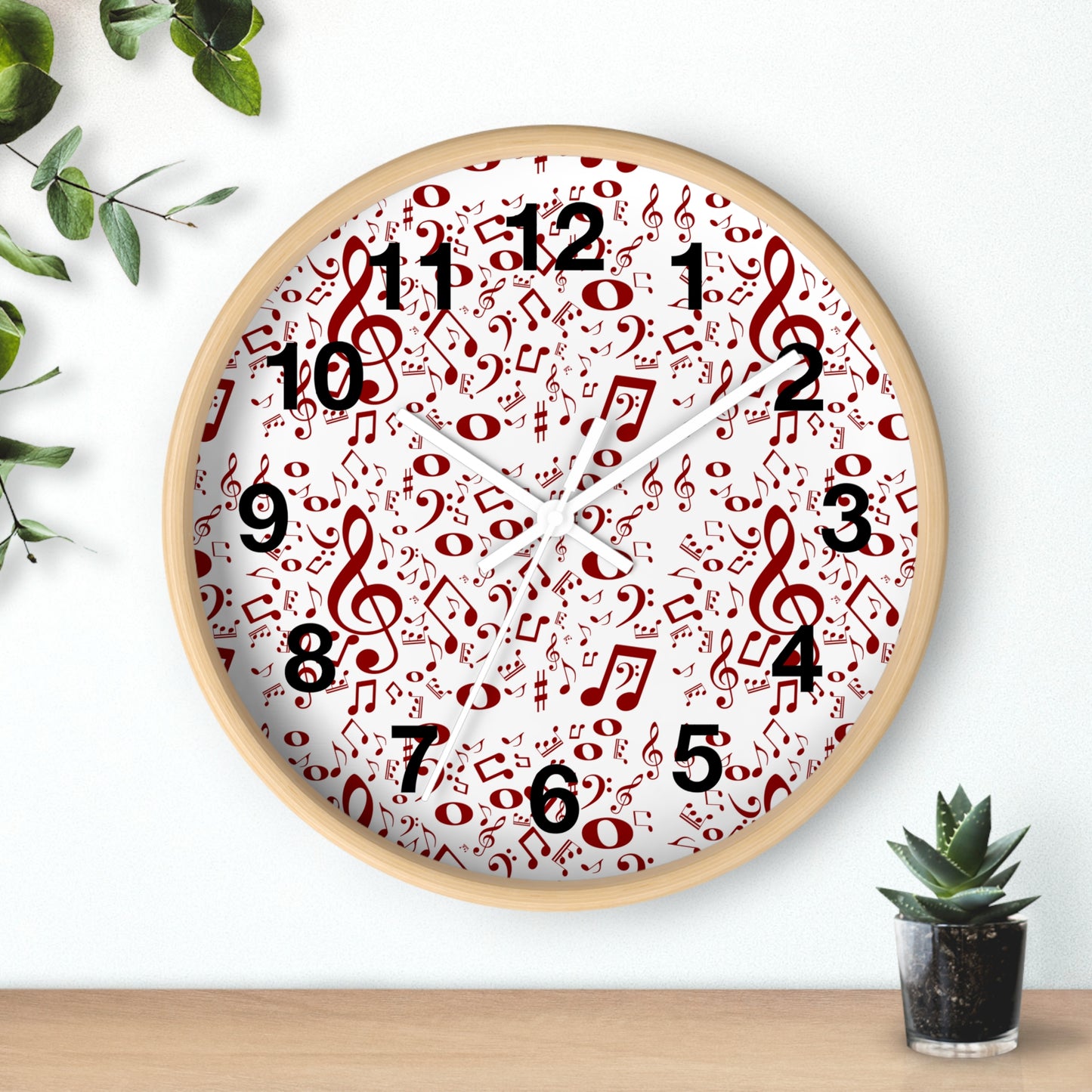 Musical Notes Wall Clock, Unique Gift for Musicians, Home Decor