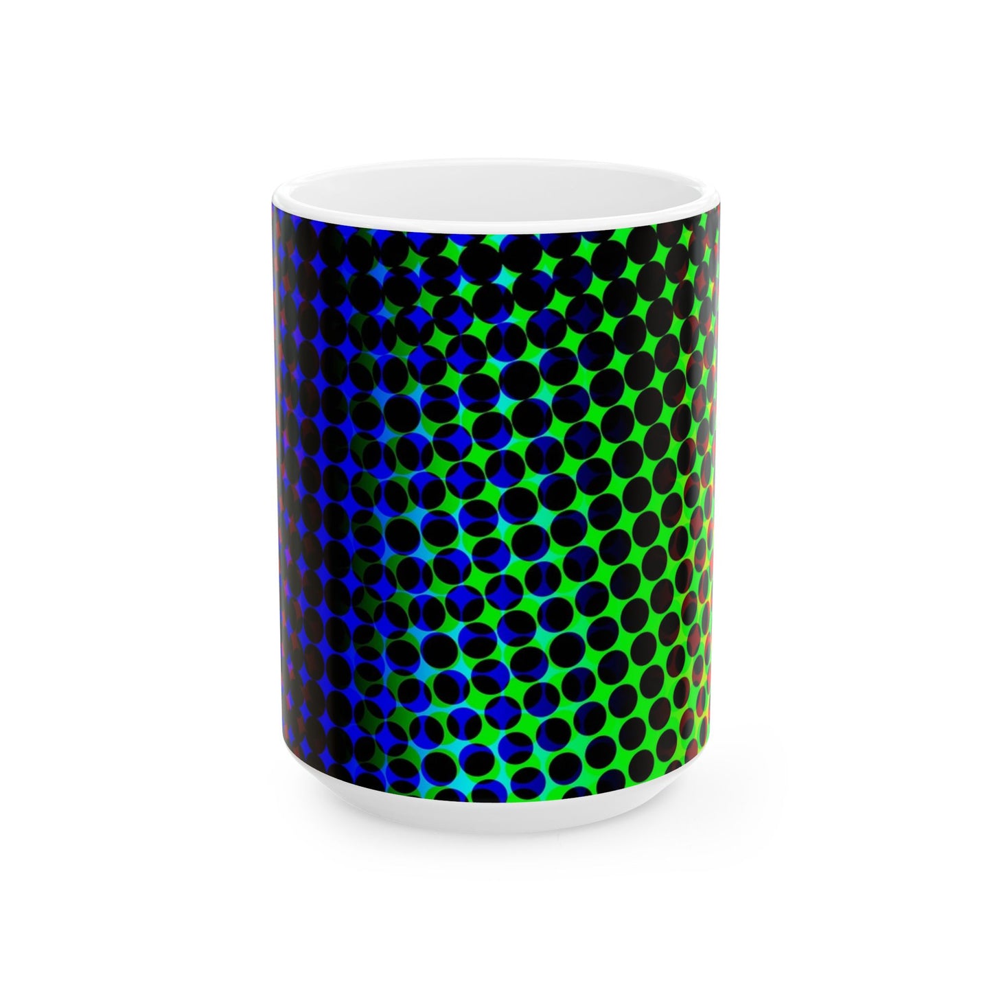 Vibrant Patterns Ceramic Mug, Unique Coffee Cup, Colorful Drinkware