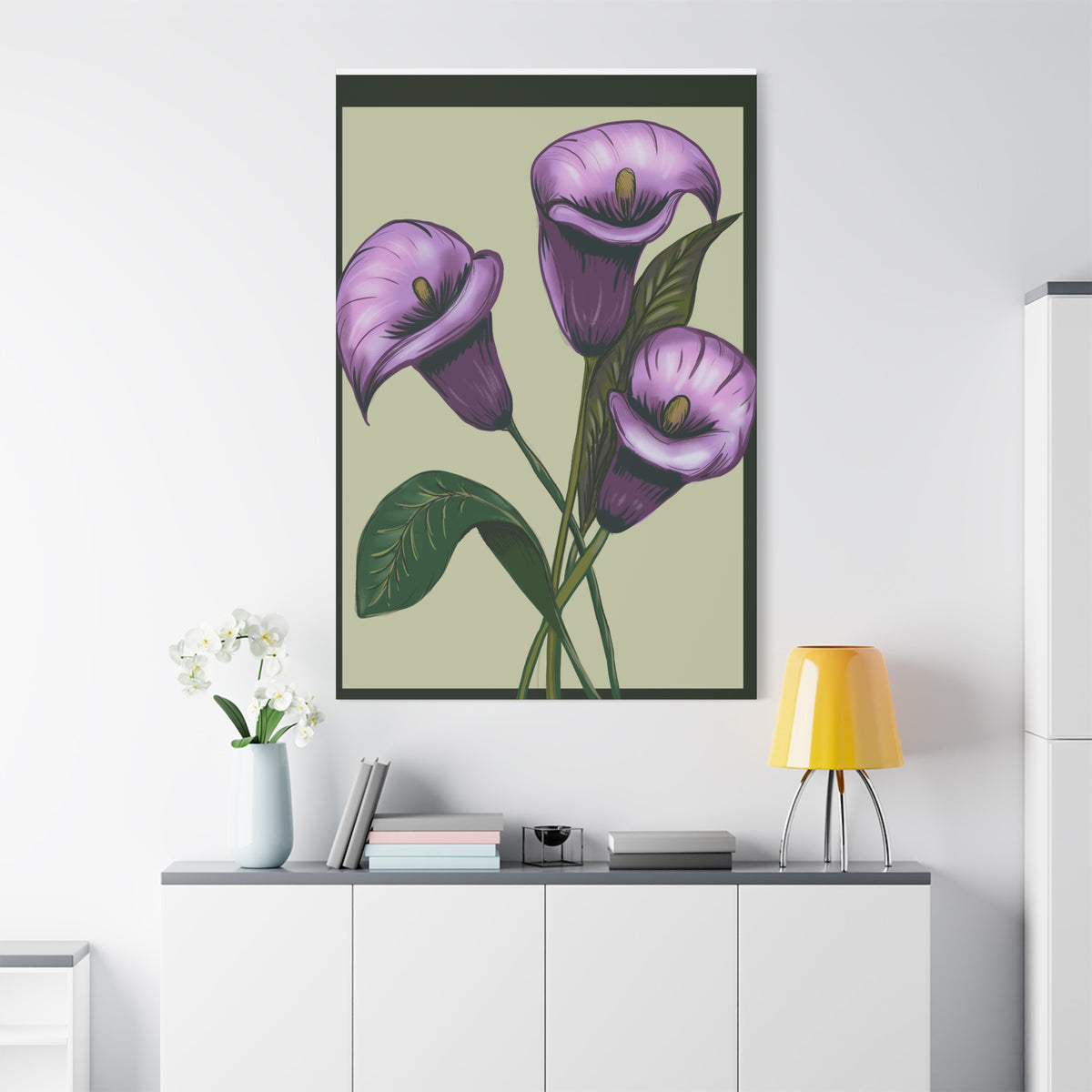 Copy of Matte Canvas, Stretched, 1.25" Purple Flowers