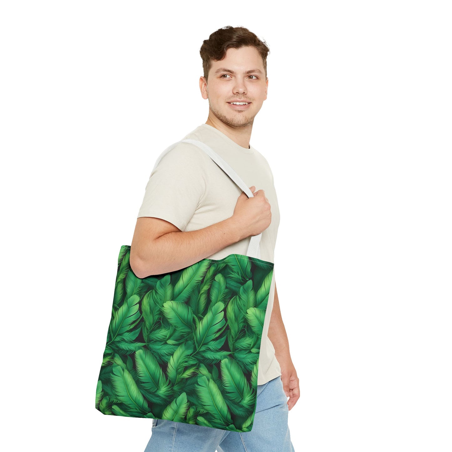 Tropical Leaf Tote Bag, Eco-Friendly Shopping Bag, Beach Day Essential, Vacation Accessory, Summer Gift Idea
