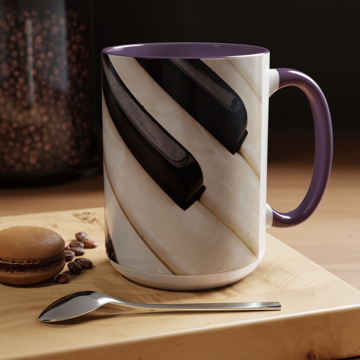 Musical Accent Coffee Mug | Piano Design, Coffee Lover Gift, Musician Mug, Stylish Drinkware, Home & Office Decor