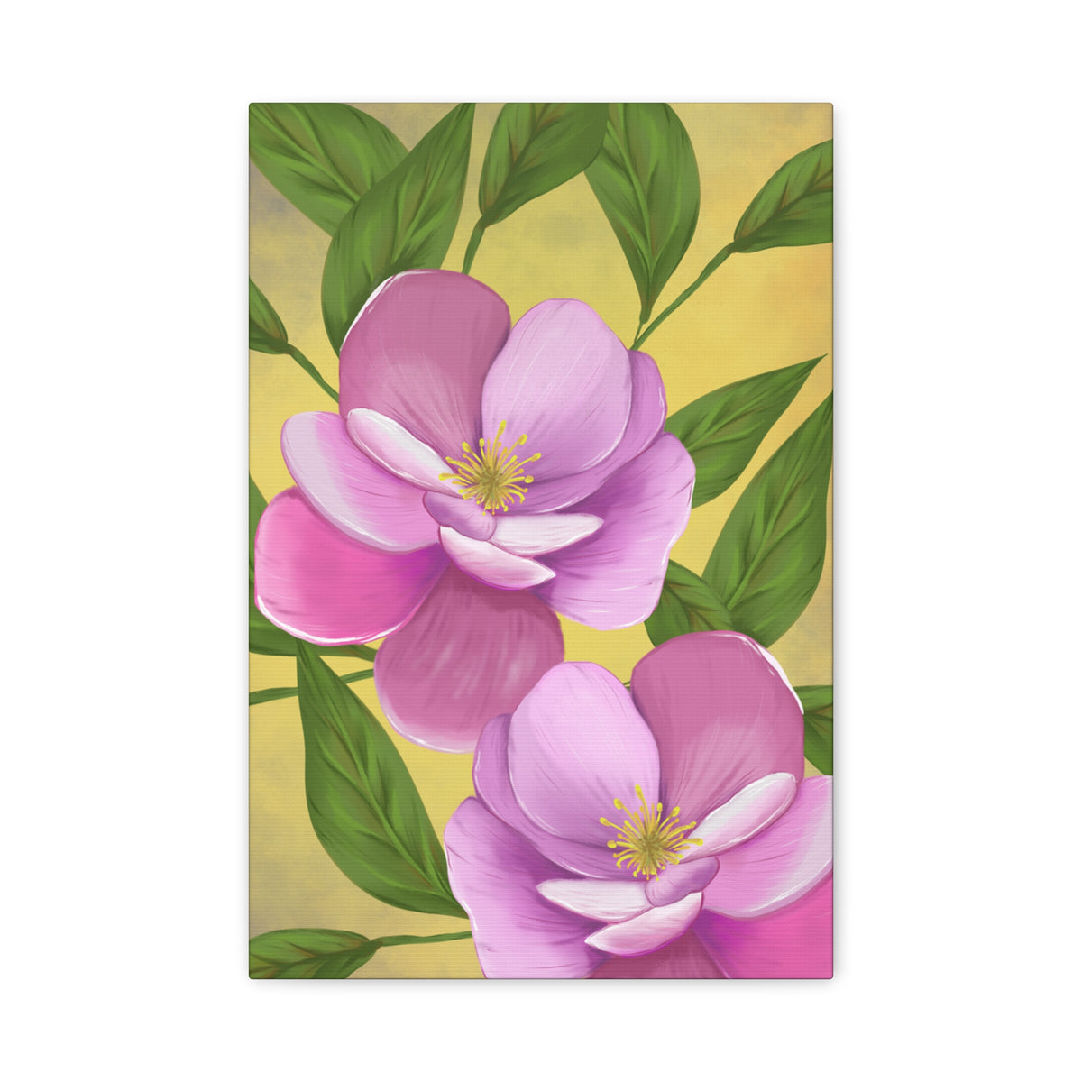 Matte Canvas, Stretched, 1.25" Tulips Pink and Purple Flowers