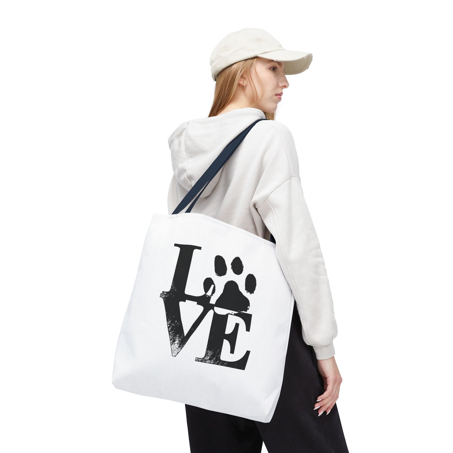 Love Paw Print Tote Bag, Pet Lover's Gift, Eco-Friendly Shopping Bag, Animal Rescue Fundraiser, Personalized Pet Tote