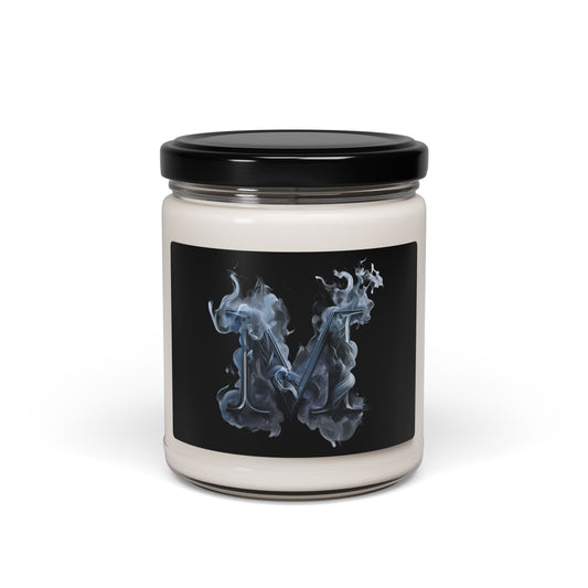 Monogram Smoke 'M' Soy Candle – 9oz Scented Jar, Moody Home Fragrance Gift