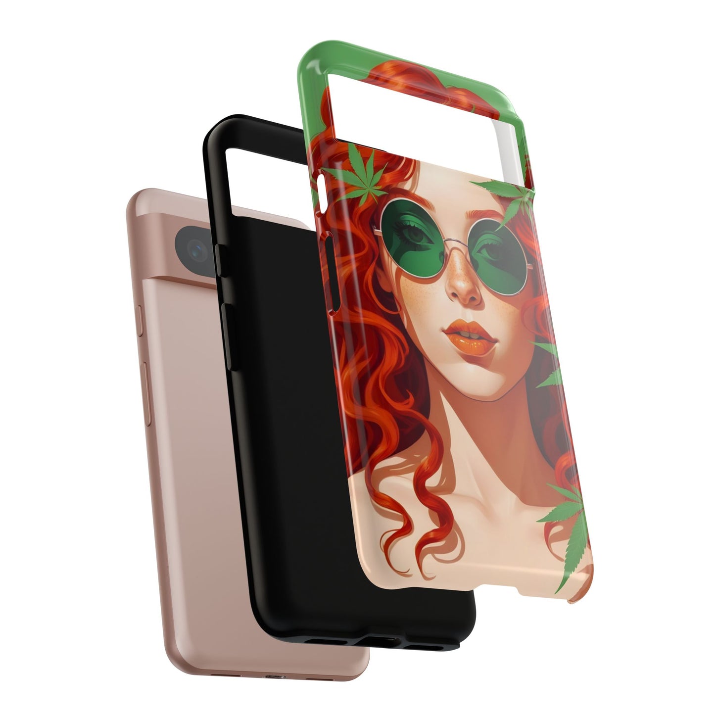 Vibrant Phone Case with Retro Greenery Design, Trendy Case for Casual Look, Gift for Her, Summer Vibes, Unique Phone Accessory