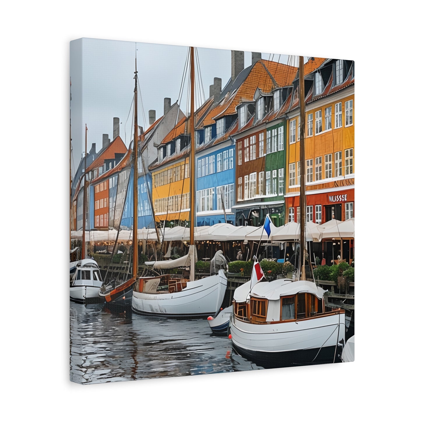 Coastal Canvas Print, Vibrant Harbor Art, Nautical Home Decor, Gift for Sailors, Maritime Wall Art