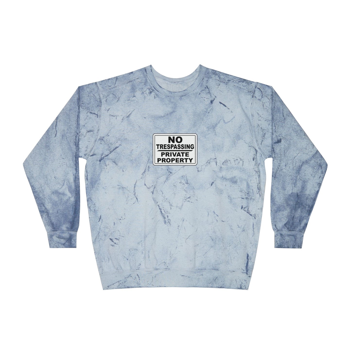 Urban Grunge Crewneck Sweatshirt - No Trespassing Design, Streetwear, Cozy Lounge, Unisex Gift for Hipsters, Casual Fashion