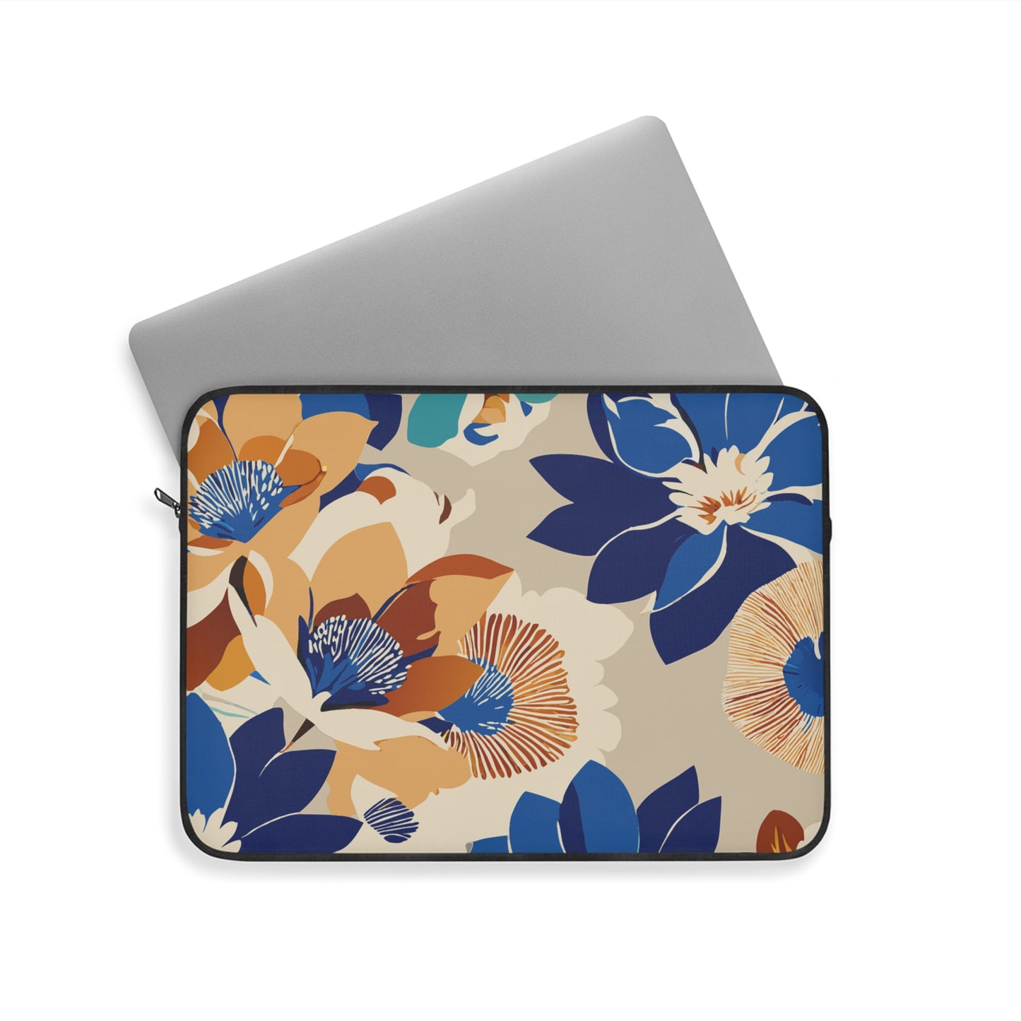 Floral Laptop Sleeve, Stylish Computer Case, Modern Floral Design, Gift for Students, Tech Accessories