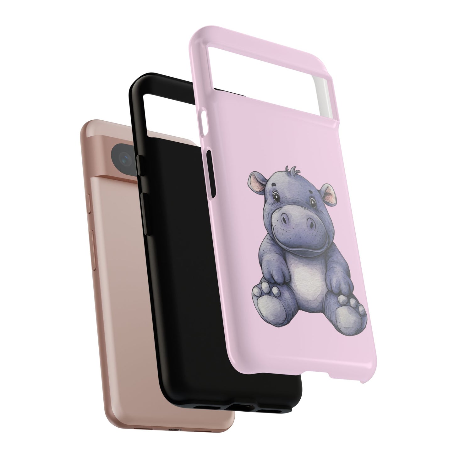 Cute Hippo Phone Case - Tough Cases, Animal Phone Cover, Kawaii Accessories, Gifts for Kids, Unique Tech Gear