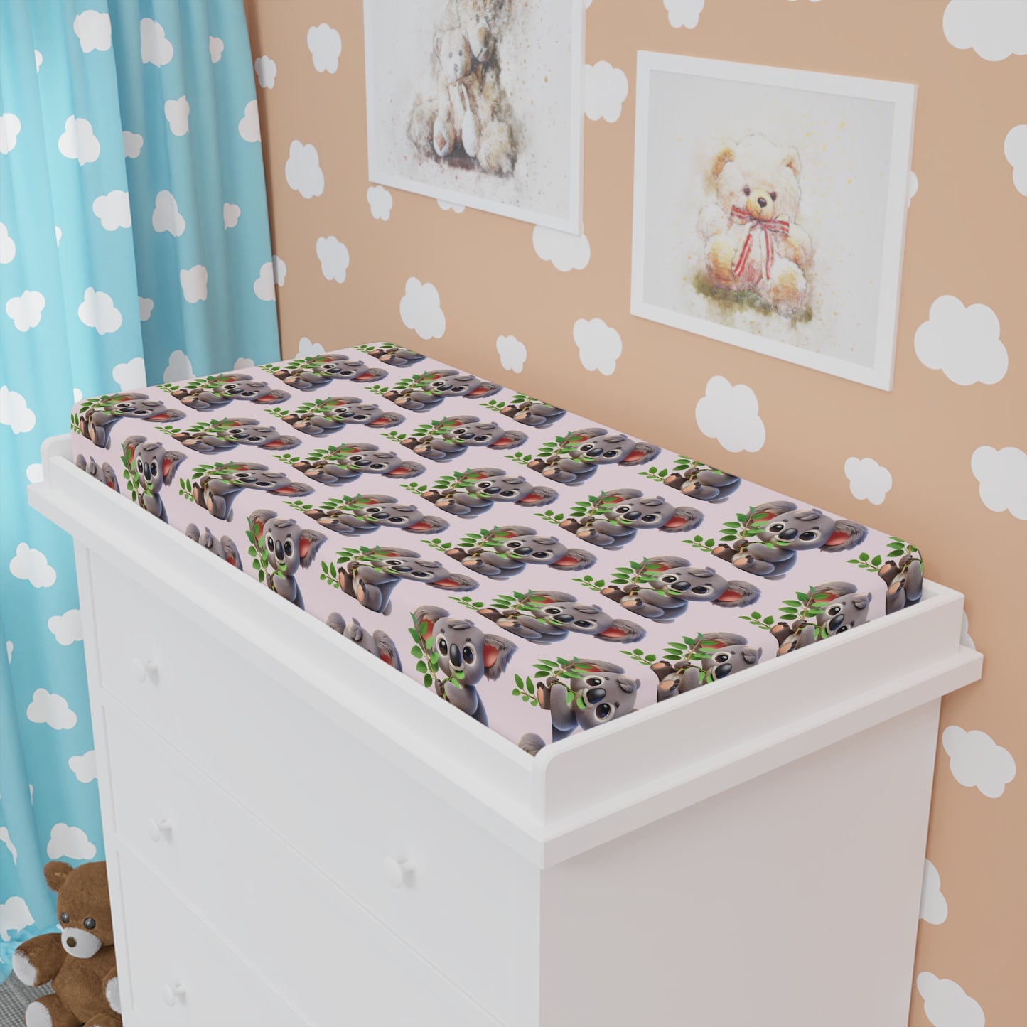 Cute Koala Baby Changing Pad Cover | Nursery Decor, Baby Shower Gift, Playroom Accessories, Animal Print, Gift for New Parents