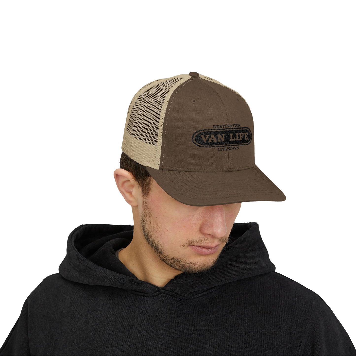 Van Life Snapback Trucker Cap, Adventure Hat, Travel Gift, Bohemian Style Cap, Outdoor Lifestyle Gear, Vacation Ready Accessory