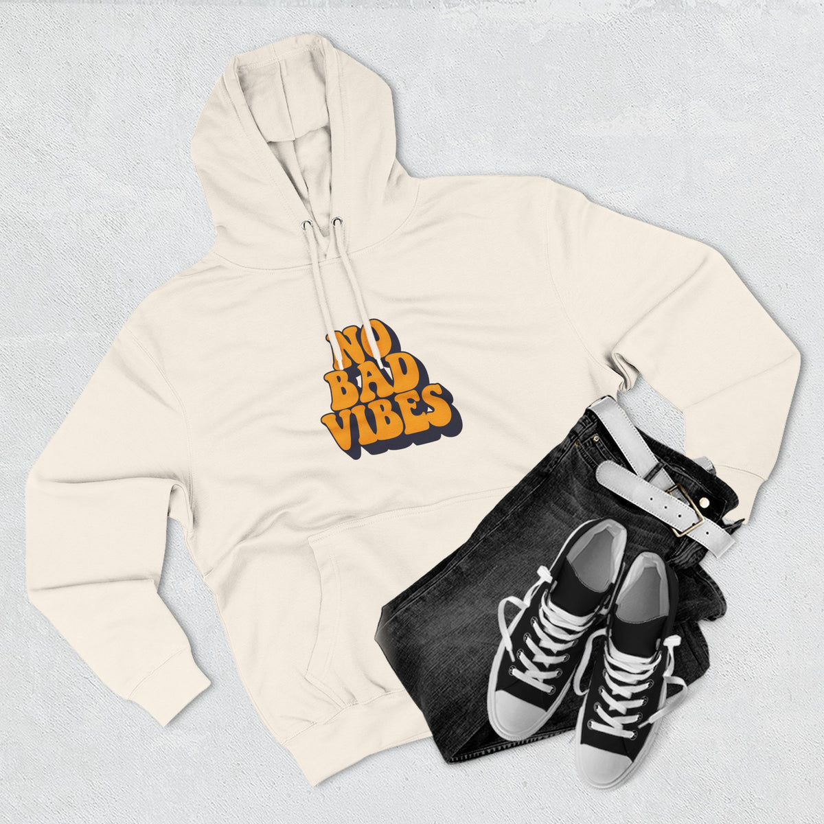 Good Vibes Only Fleece Hoodie for Positive Energy Lovers, Motivational Comfort, Chill Attire, Casual Wear, Gift for Friends
