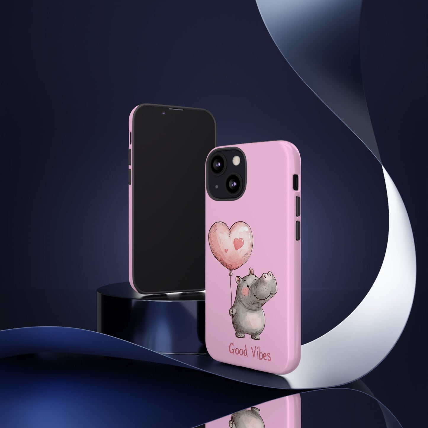 Cute Hippo Phone Case | Good Vibes, Gift for Friends, Cute Phone Accessories, Animal Lover Gift, Happy Phone Cover
