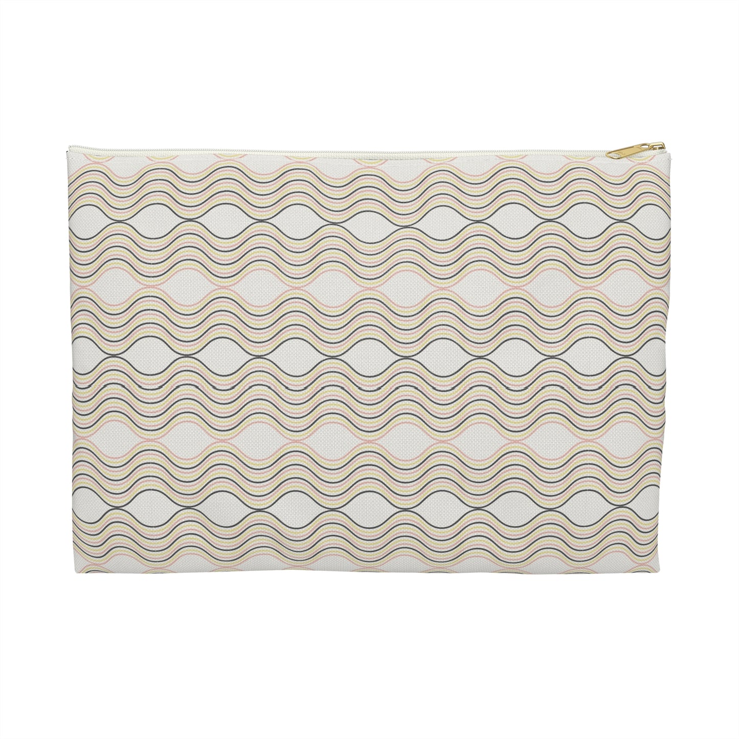 Wavy Pattern Accessory Pouch - Stylish Makeup Bag, Travel Organizer, Gift Idea, Modern Clutch, Storage Case