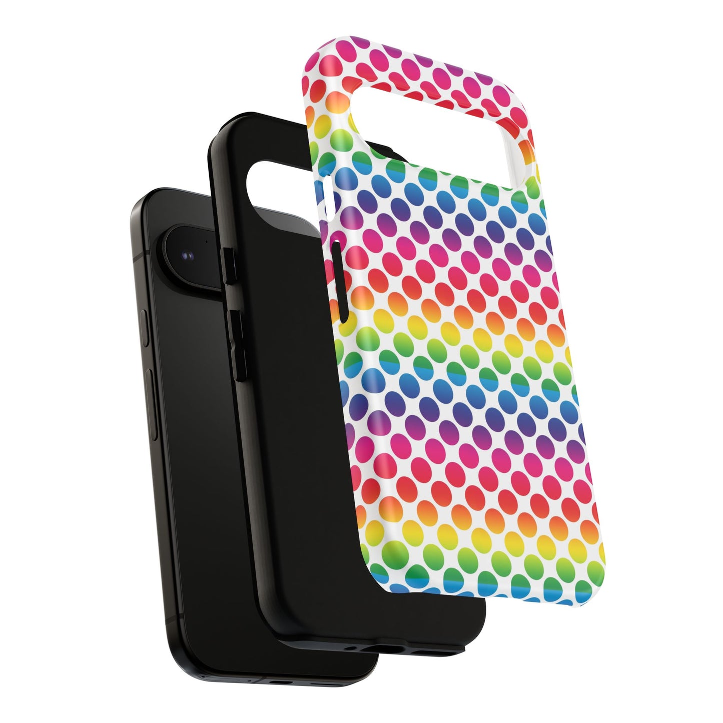 Rainbow Dot Phone Case, Colorful Phone Cover, Fun Phone Accessory, Gift for Friends, Trendy Mobile Case