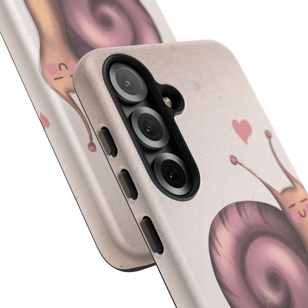 Cute Snail Phone Case — Pink Heart Cartoon Protective iPhone Cover