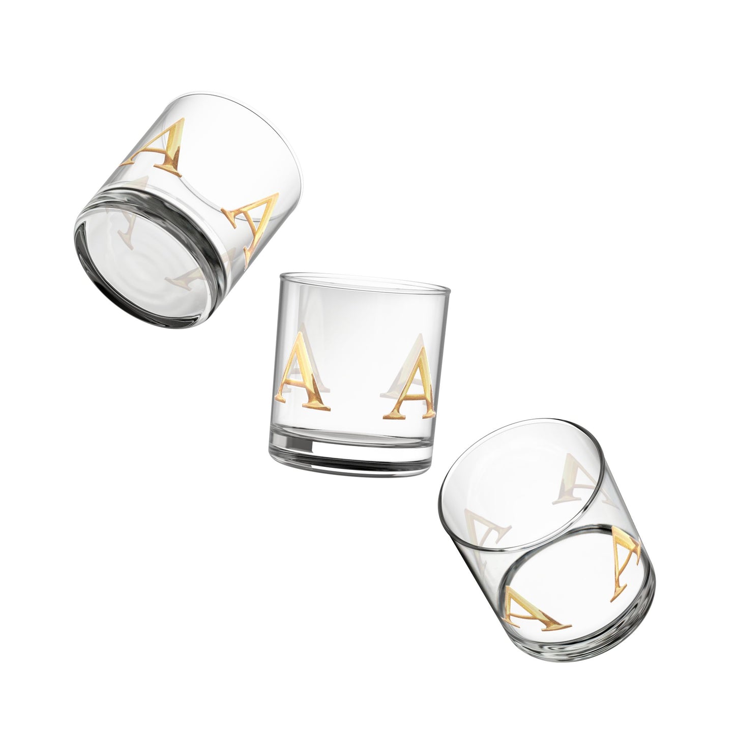 Personalized Monogram Rocks Glass - Elegant Barware Letter A