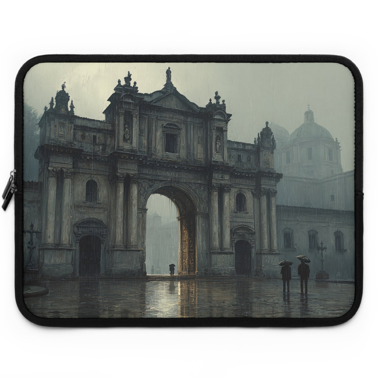 Elegant Vintage Laptop Sleeve with Architectural Design, Computer Case, Tech Accessory, Gift for Students, Stylish Electronics Protection