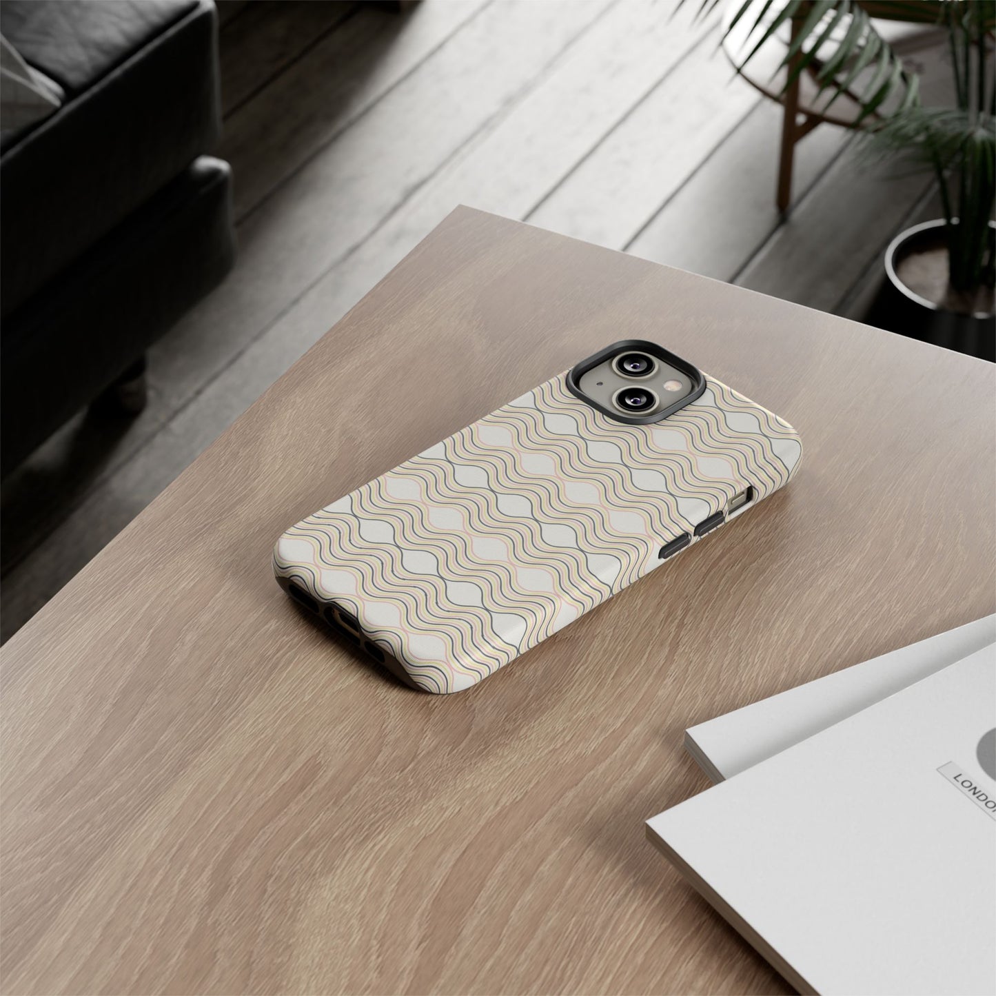 Stylish Phone Case for Tough Protection, Wavy Design, Chic Accessory, Gift for Her, Trendy Tech, Holiday Gift Idea