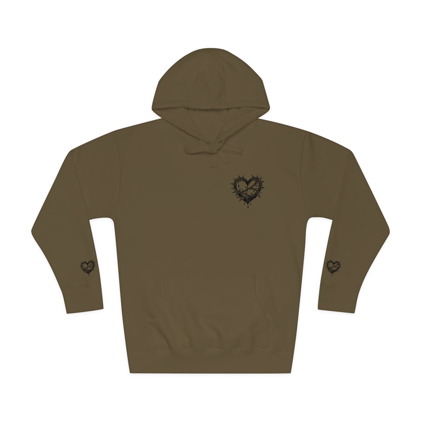 Heartfelt Unisex Fleece Hoodie, Cozy Gift, Casual Wear, Valentine's Day, Romantic Style