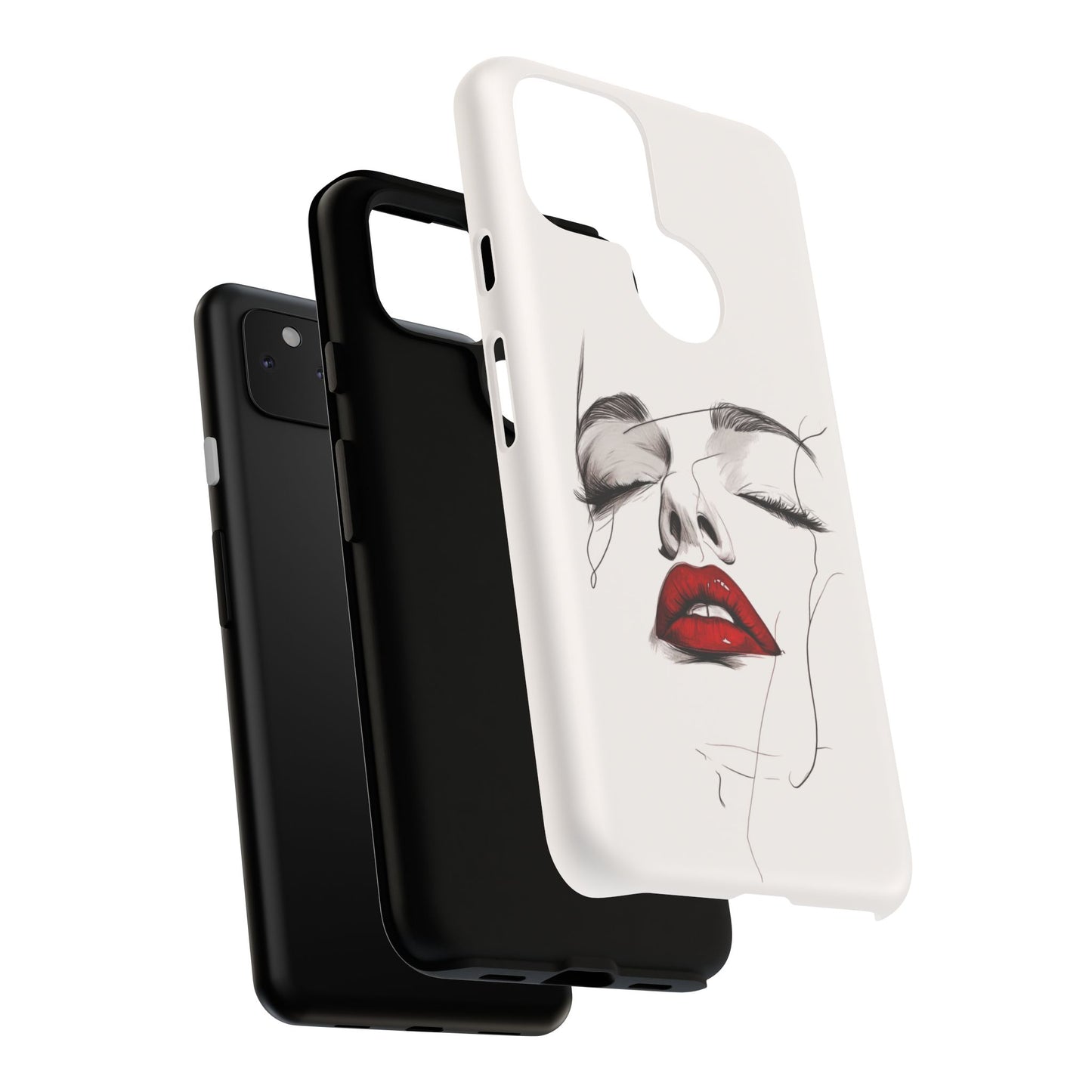Stylish Phone Case with Artistic Lip Design, Femme Tech Accessory, Trendy Device Cover, Gift for Her, Unique Phone Accessories