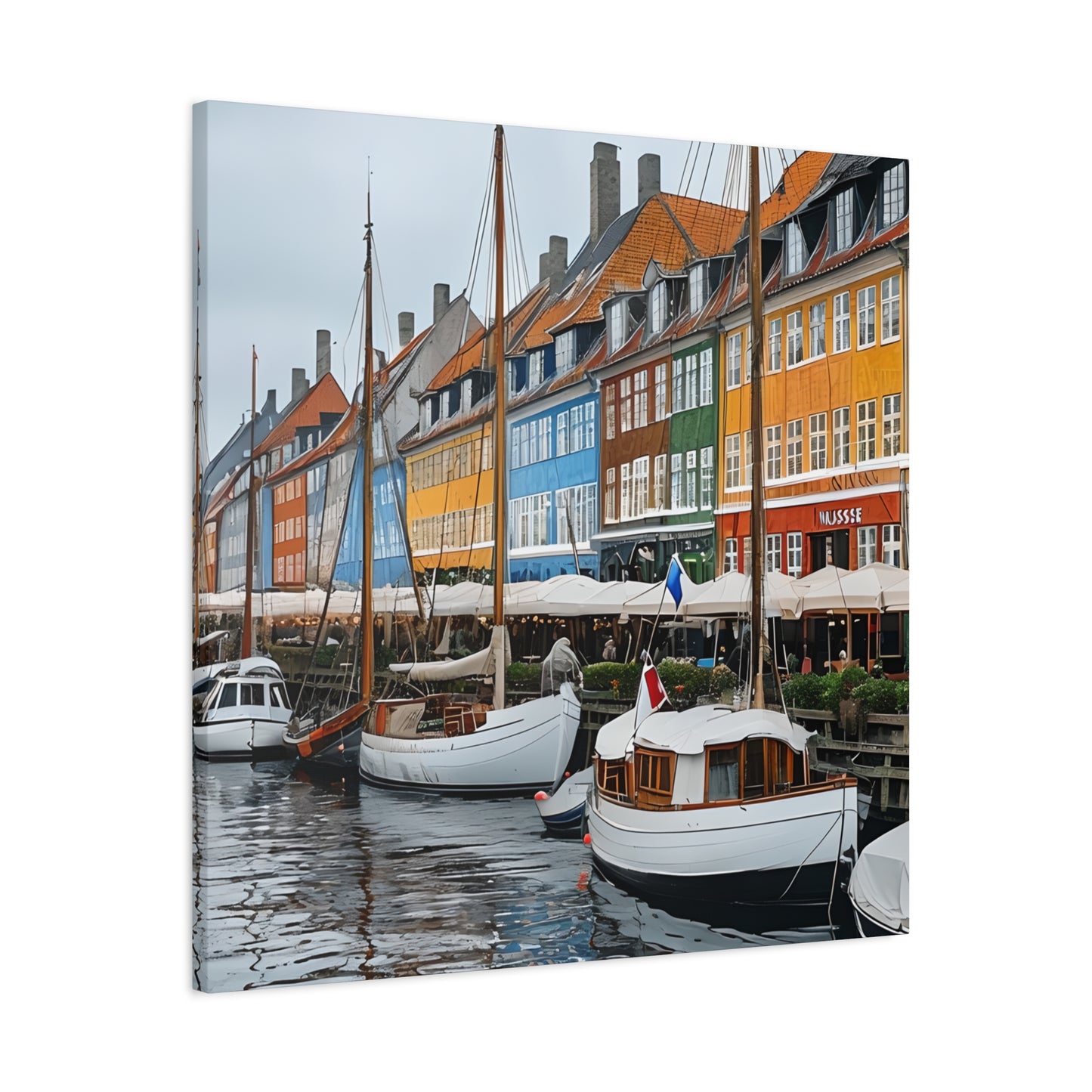 Coastal Canvas Print, Vibrant Harbor Art, Nautical Home Decor, Gift for Sailors, Maritime Wall Art