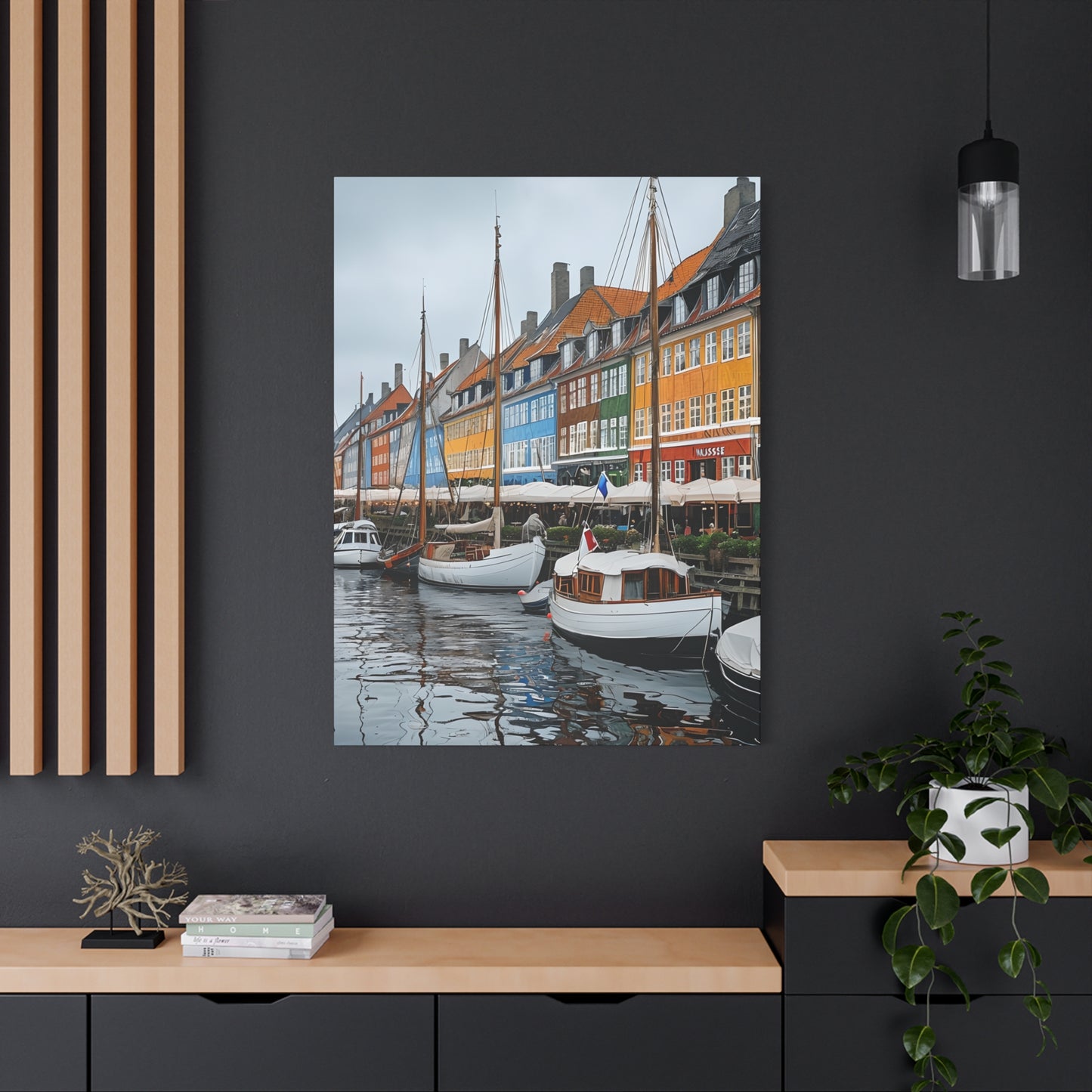 Coastal Canvas Print, Vibrant Harbor Art, Nautical Home Decor, Gift for Sailors, Maritime Wall Art