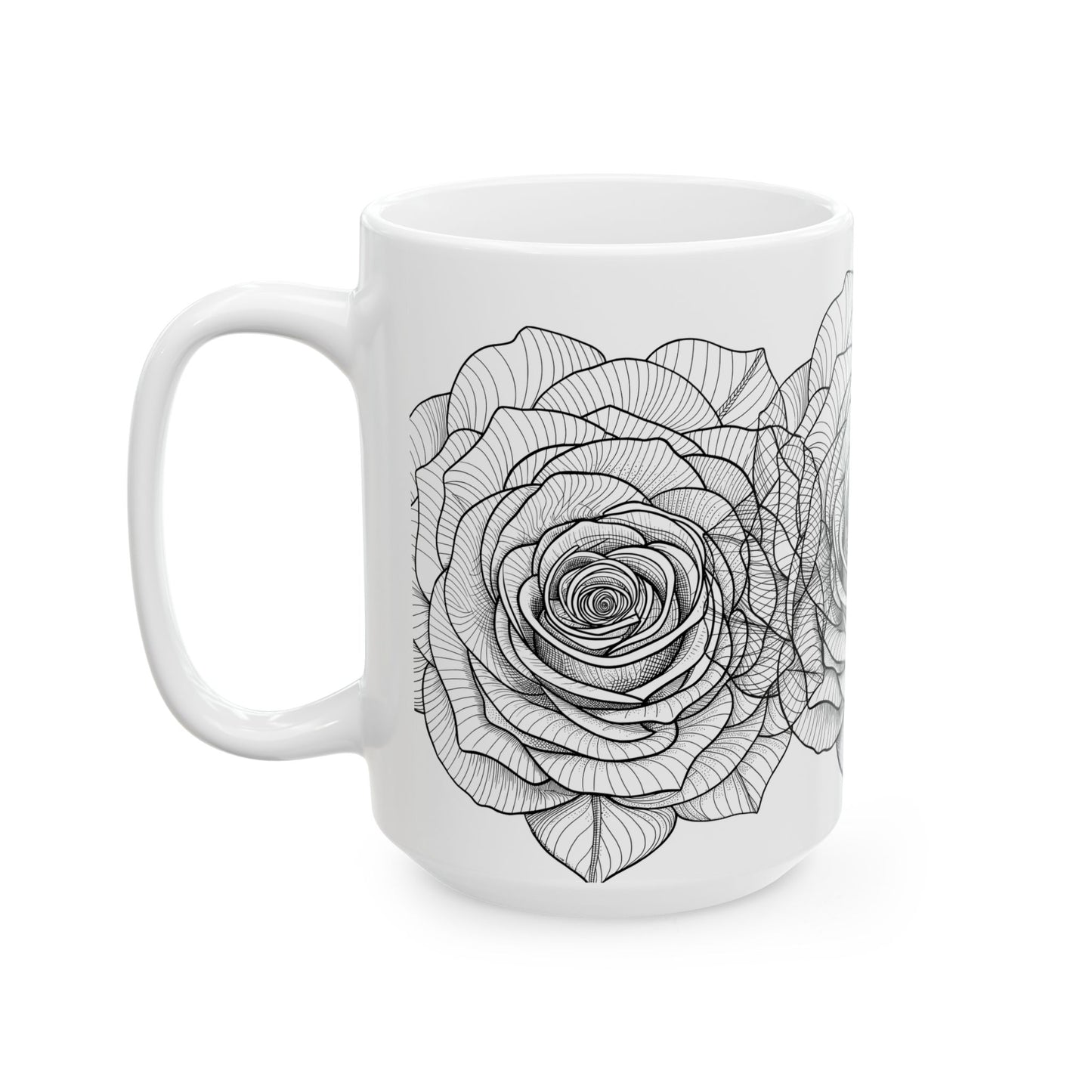 Elegant Floral Ceramic Mug - Perfect for Coffee Lovers, Tea Enthusiasts, Housewarming Gift, Mother's Day Present, Home Decor