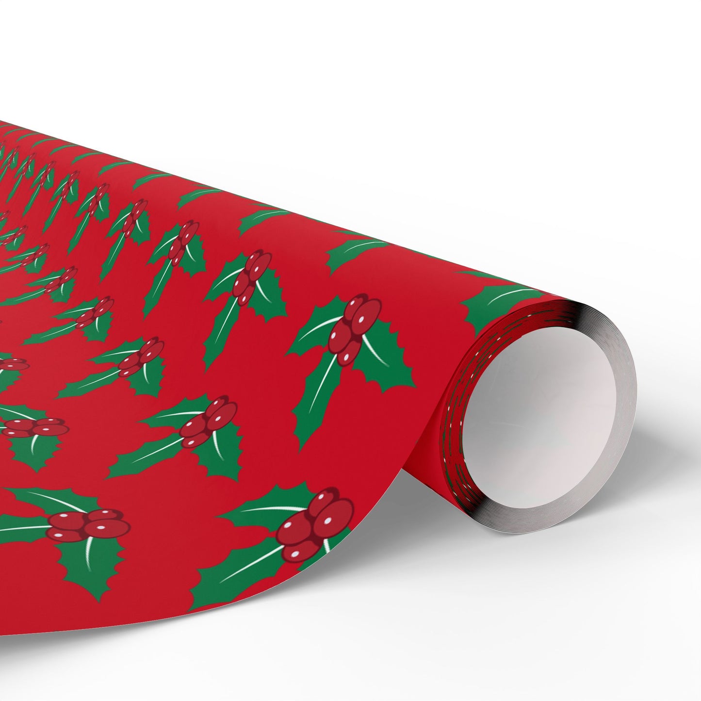 Festive Holiday Wrapping Paper, Green Holly Design for Christmas Gifts, Eco-Friendly Gift Wrap, Party Supplies, Decorative Paper