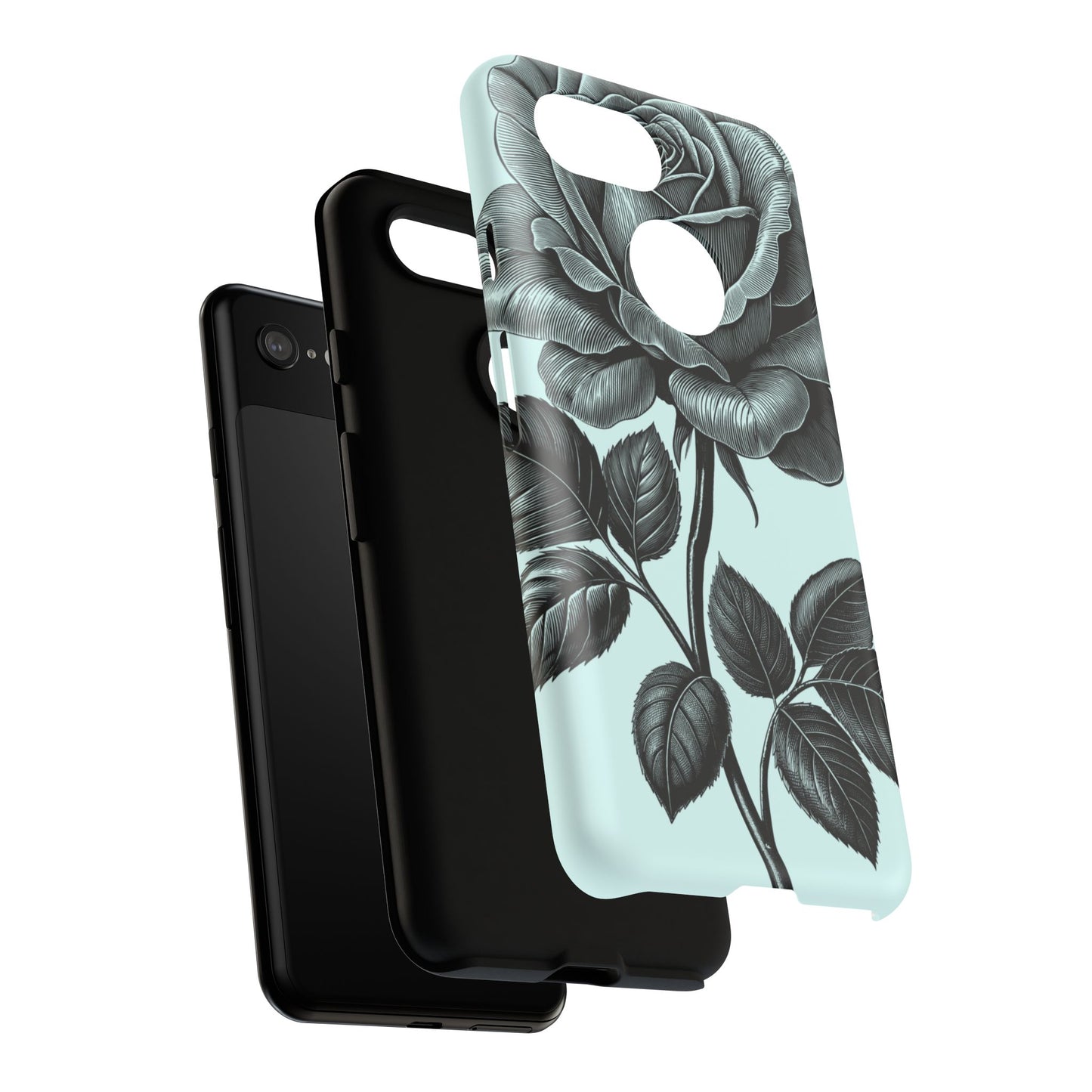 Elegant Floral Phone Case, Tough Cases for iPhones, Black Rose Design, Gift for Her, Stylish Phone Cover, Birthday Gifts