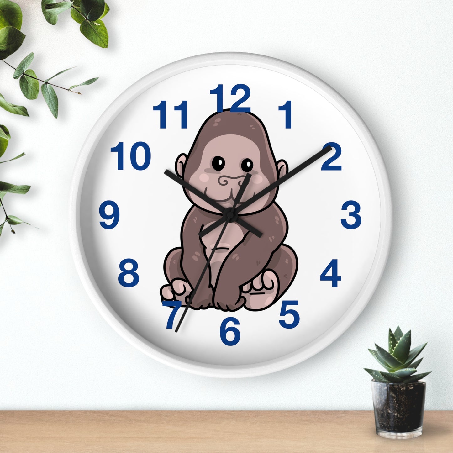 Cute Gorilla Wall Clock - Kid's Room Decor, Playroom Wall Art